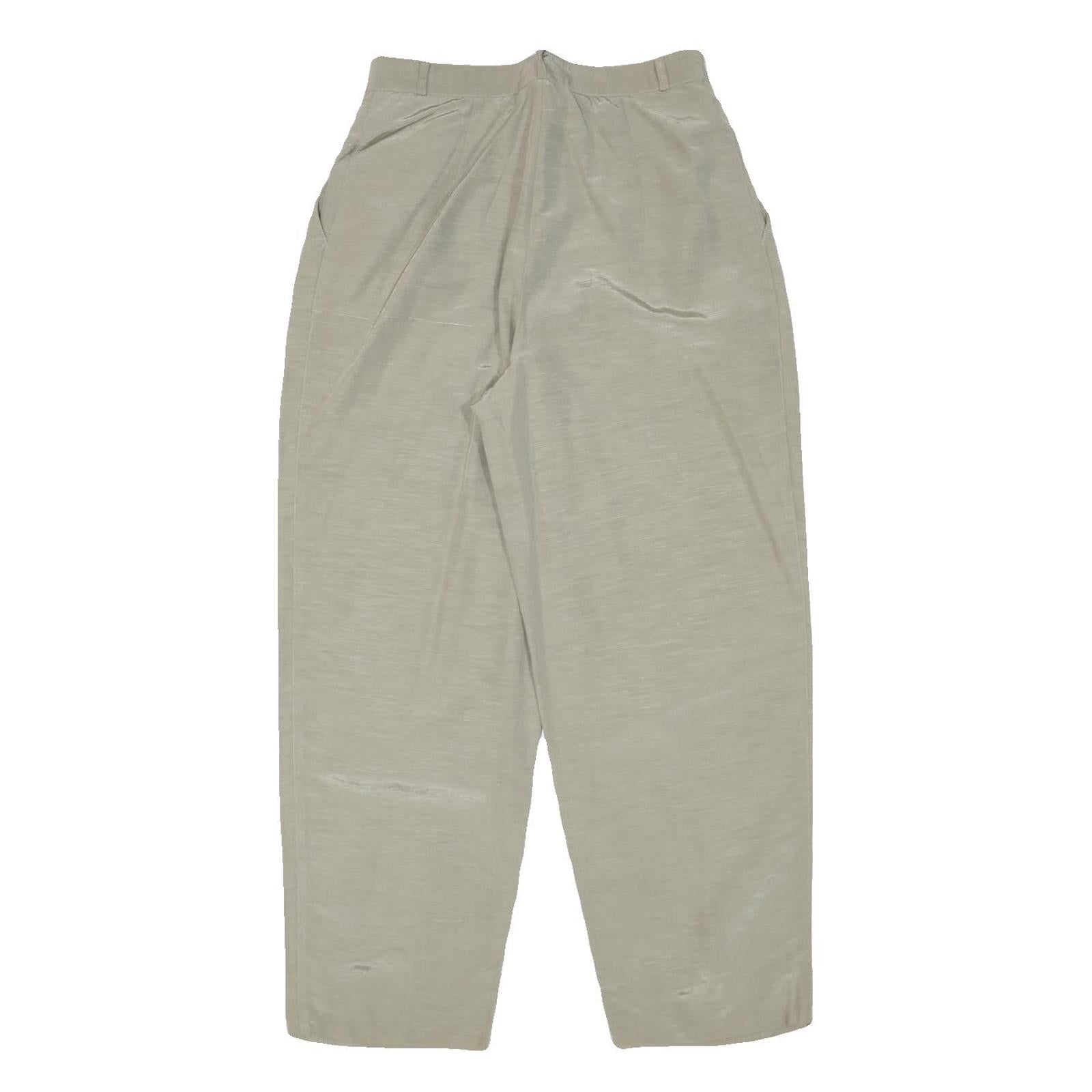 GERRY WEBER Womens Cotton Blend Beige Relaxed Tapered Trousers W26 L27