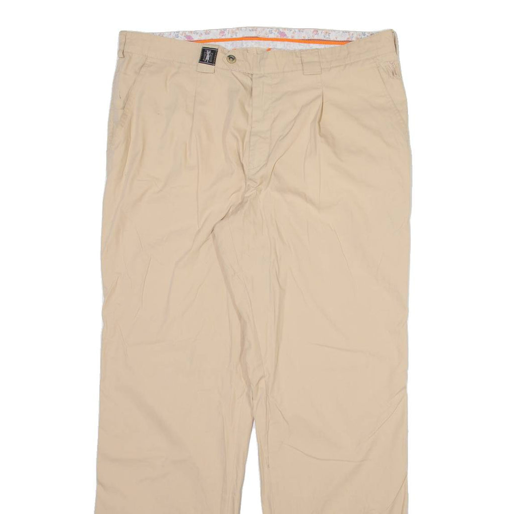 MASTERS Mens Trousers Cream Regular Straight W36 L32