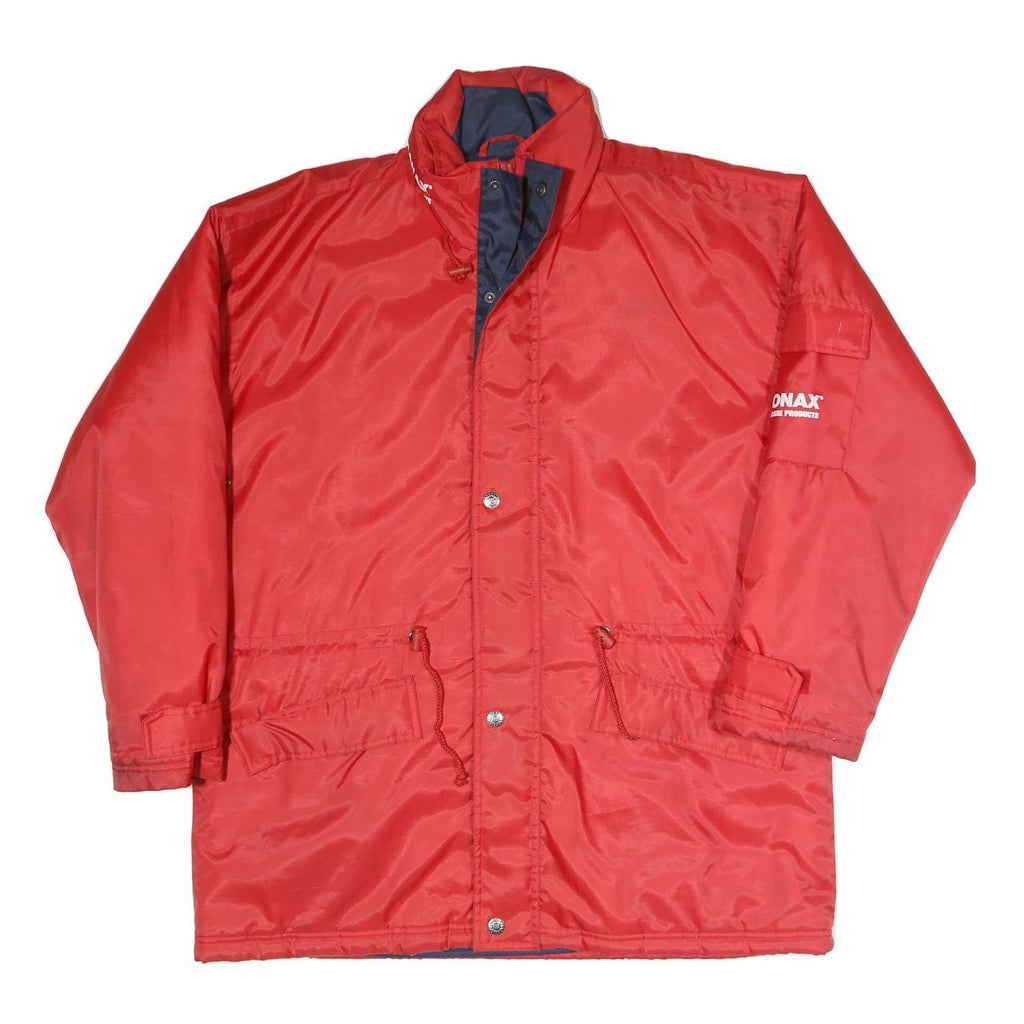 US BASIC Mens Red Polyester Blend Zip Jacket L Plain Long Sleeve Casual Outdoor