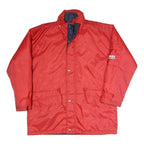 US BASIC Mens Red Polyester Blend Zip Jacket L Plain Long Sleeve Casual Outdoor