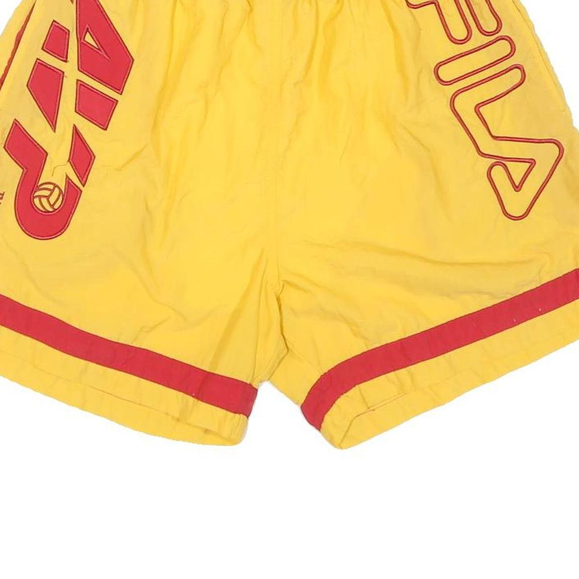 FILA Mens Yellow & Red Casual Shorts L W28 Lightweight Comfortable