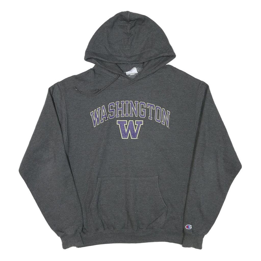 CHAMPION Mens Grey Washington Hoodie L Cotton Blend Pullover Sweatshirt