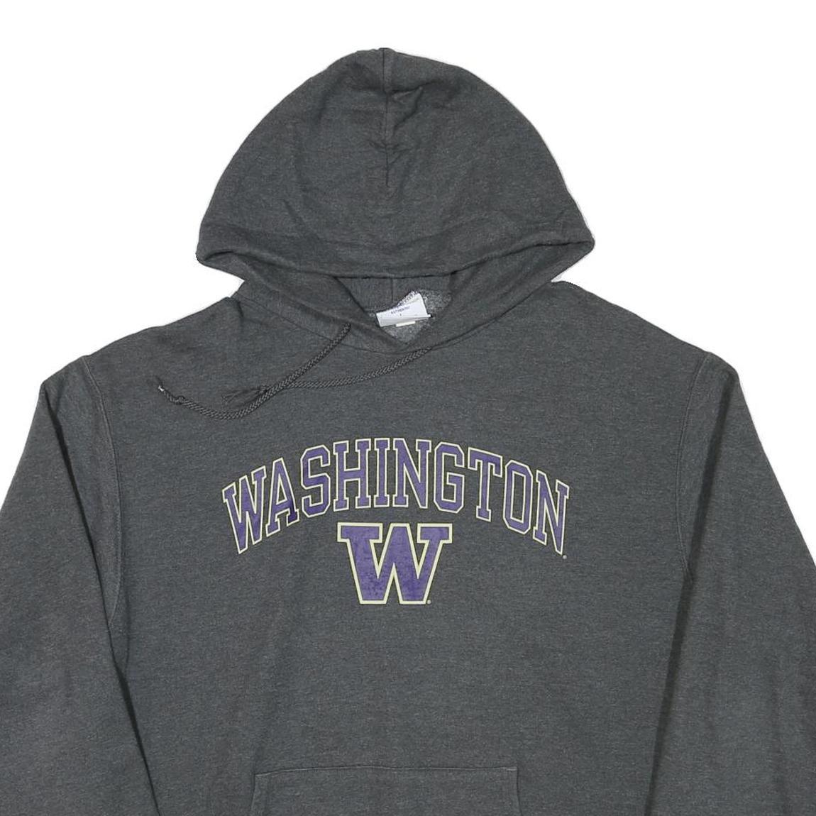 CHAMPION Mens Grey Washington Hoodie L Cotton Blend Pullover Sweatshirt