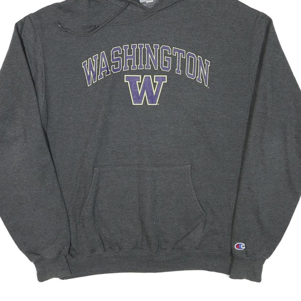 CHAMPION Mens Grey Washington Hoodie L Cotton Blend Pullover Sweatshirt