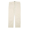 FRED PERRY Mens Cotton Blend Beige Regular Fit Straight Leg Trousers W34 L28