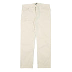 FRED PERRY Mens Cotton Blend Beige Regular Fit Straight Leg Trousers W34 L28