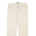 FRED PERRY Mens Cotton Blend Beige Regular Fit Straight Leg Trousers W34 L28