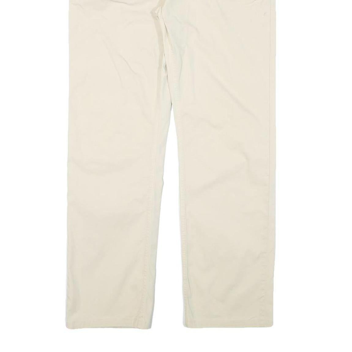 FRED PERRY Mens Cotton Blend Beige Regular Fit Straight Leg Trousers W34 L28