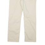 FRED PERRY Mens Cotton Blend Beige Regular Fit Straight Leg Trousers W34 L28