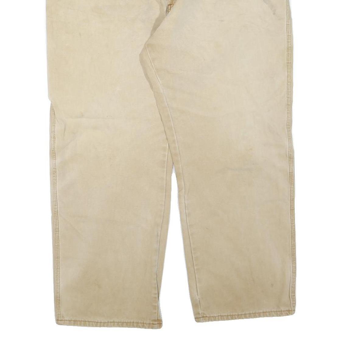 DICKIES Mens Jeans Beige Regular Straight Denim Stone Wash W40 L28 Workwear