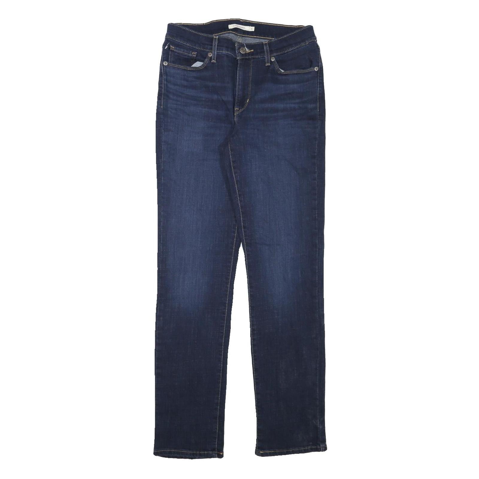 LEVI'S Womens Blue Regular Straight Denim Raw W28 L31 Zip Cotton Blend Jeans