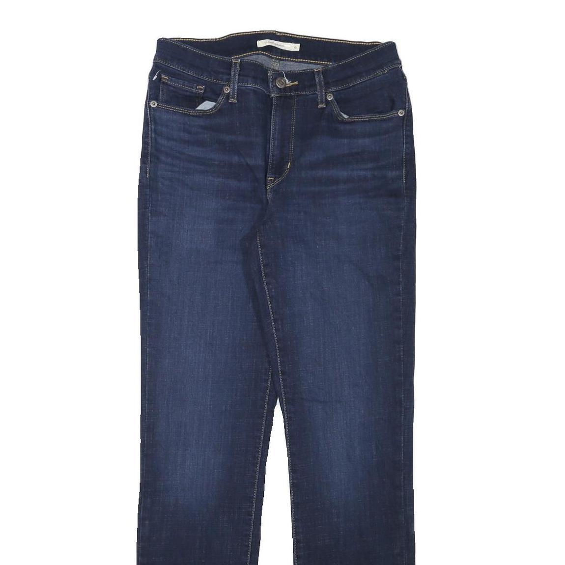 LEVI'S Womens Blue Regular Straight Denim Raw W28 L31 Zip Cotton Blend Jeans