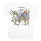 TRU Womens Printed Top White Animal Print L