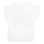 TRU Womens Printed Top White Animal Print L