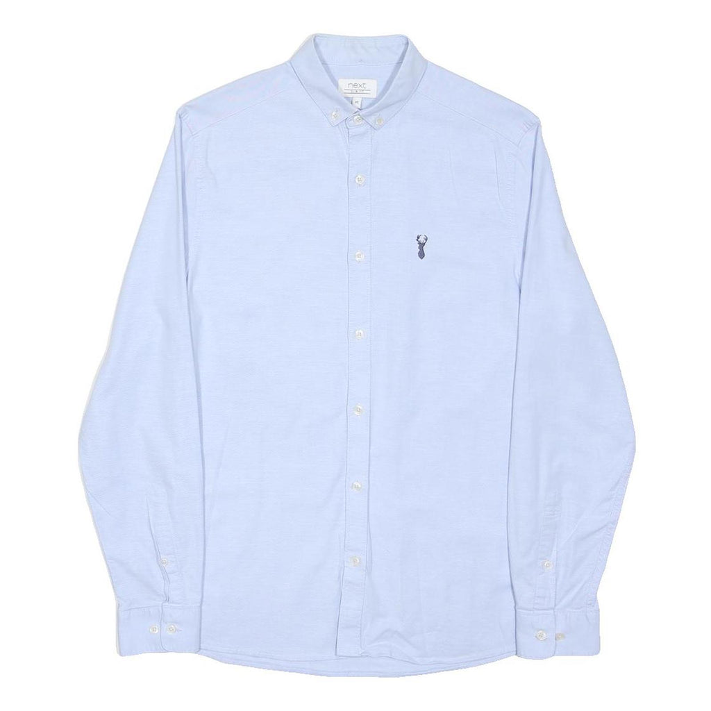 NEXT Mens Blue Cotton Blend Button Down Shirt XS Casual Smart Long Sleeve