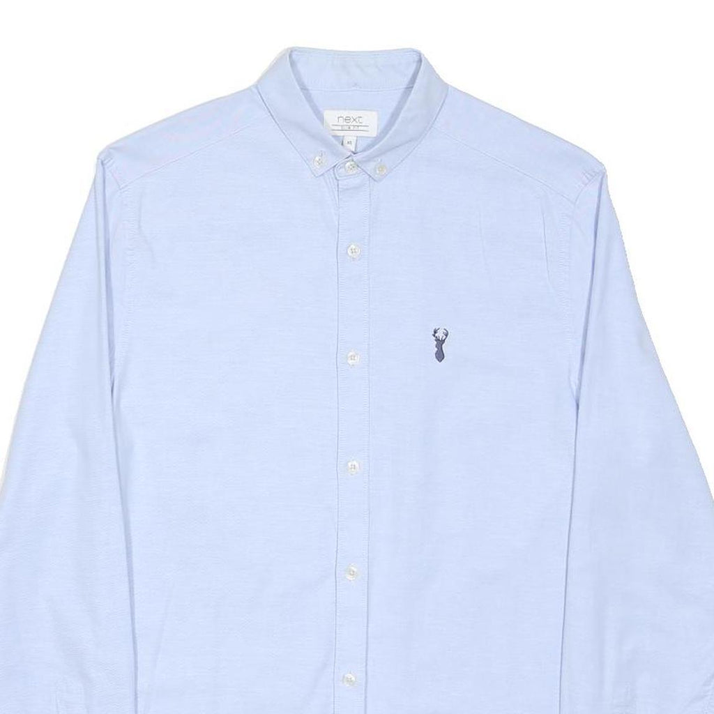 NEXT Mens Blue Cotton Blend Button Down Shirt XS Casual Smart Long Sleeve