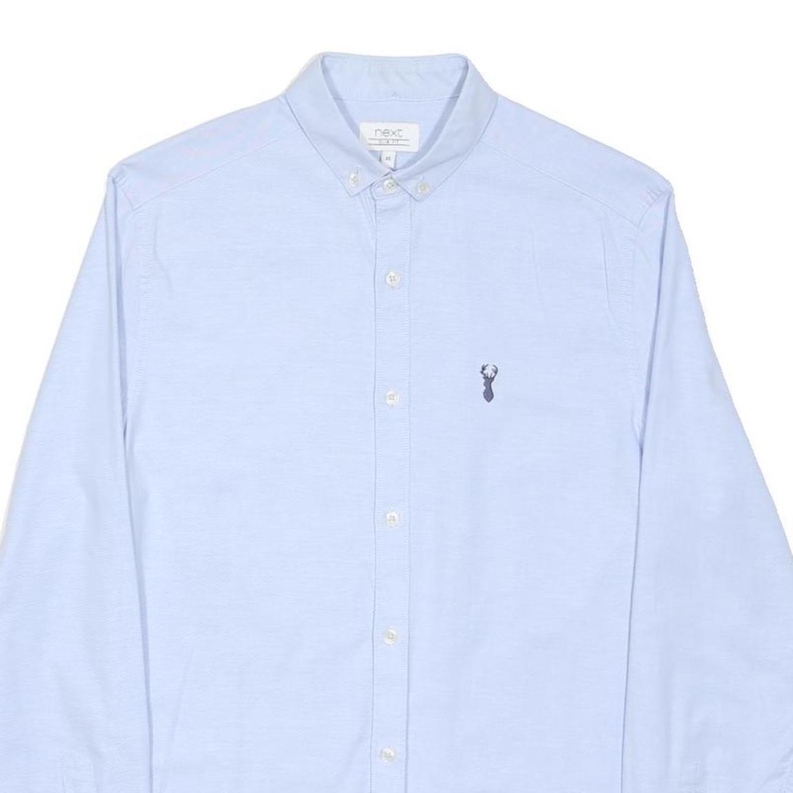 NEXT Mens Blue Cotton Blend Button Down Shirt XS Casual Smart Long Sleeve