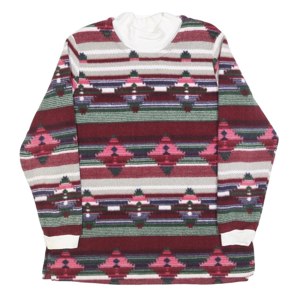 BLAIR Womens Multi Colour Patterned Crew Neck Chunky Knit L Polyester Jumper