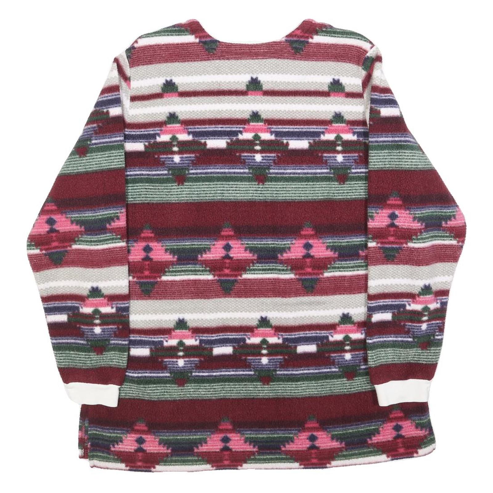 BLAIR Womens Multi Colour Patterned Crew Neck Chunky Knit L Polyester Jumper