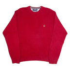 TOMMY HILFIGER Mens Jumper Red Tight Knit XL