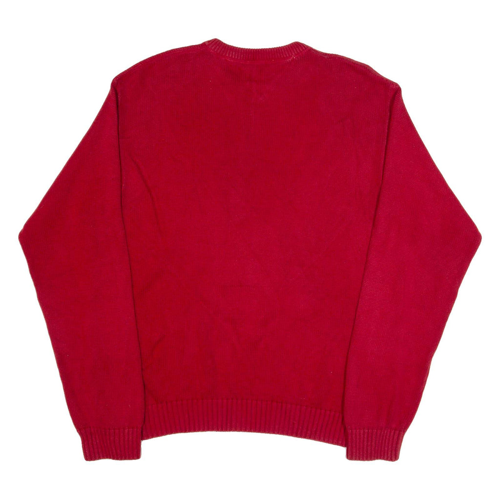 TOMMY HILFIGER Mens Jumper Red Tight Knit XL