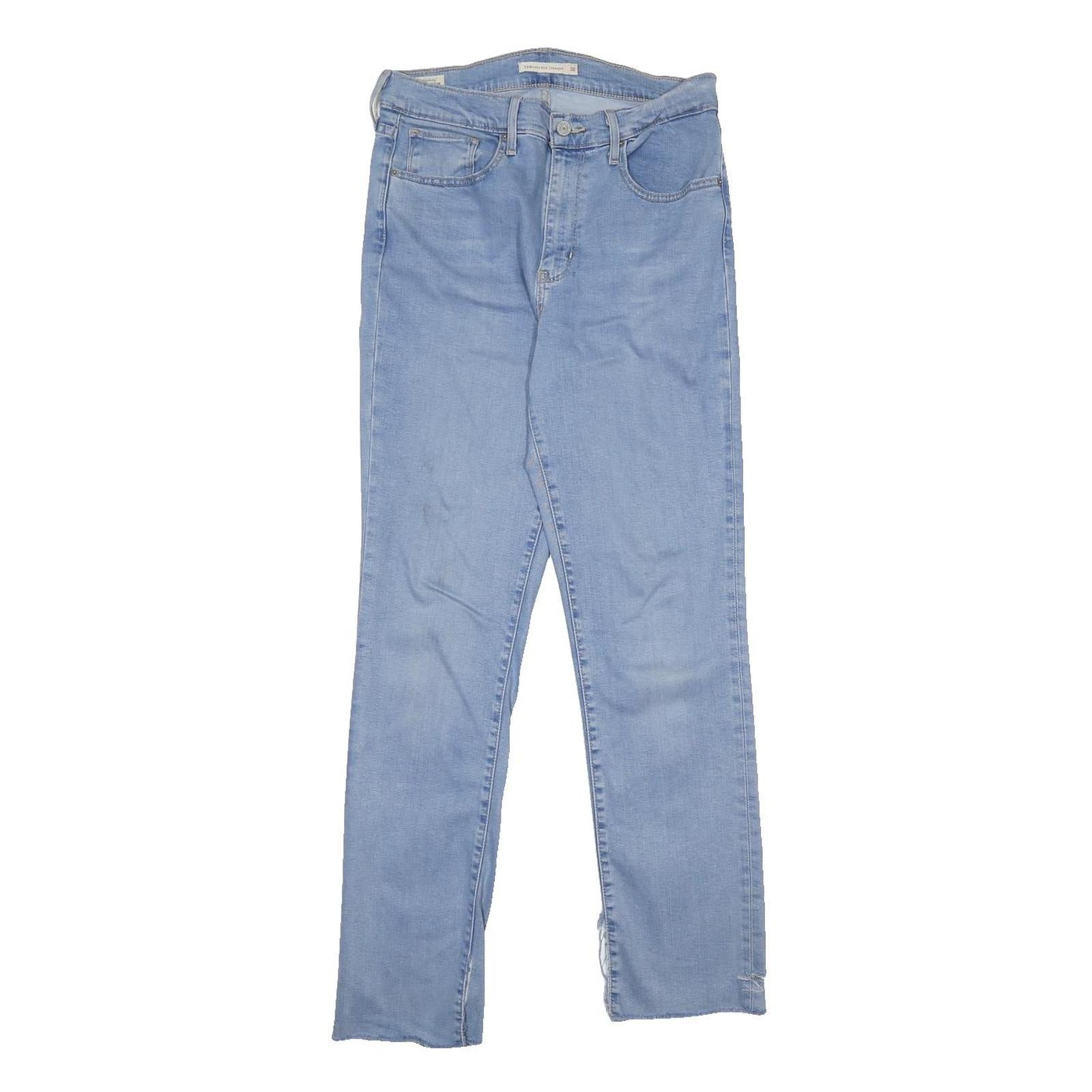 LEVI'S 724 Big E Womens Blue Slim Skinny Denim Light Cotton Blend W30 L28 Zip