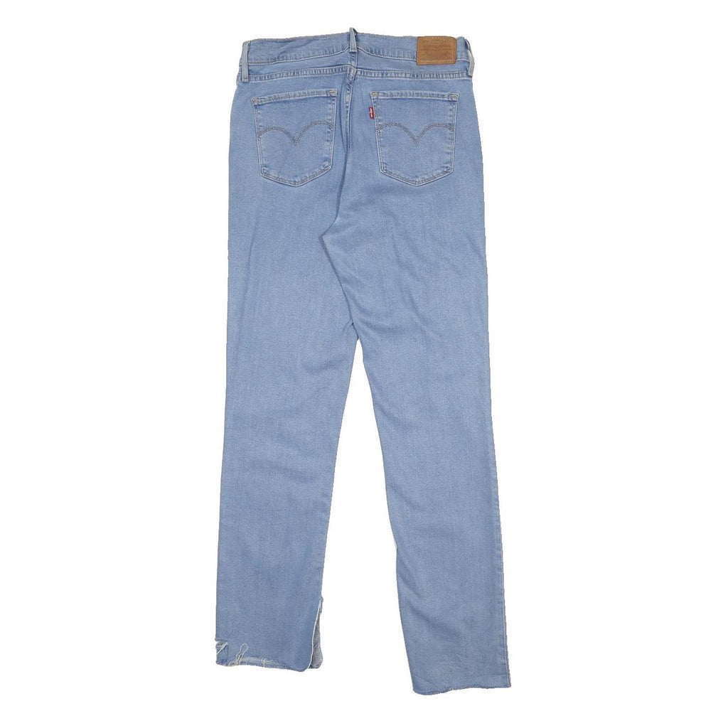 LEVI'S 724 Big E Womens Blue Slim Skinny Denim Light Cotton Blend W30 L28 Zip