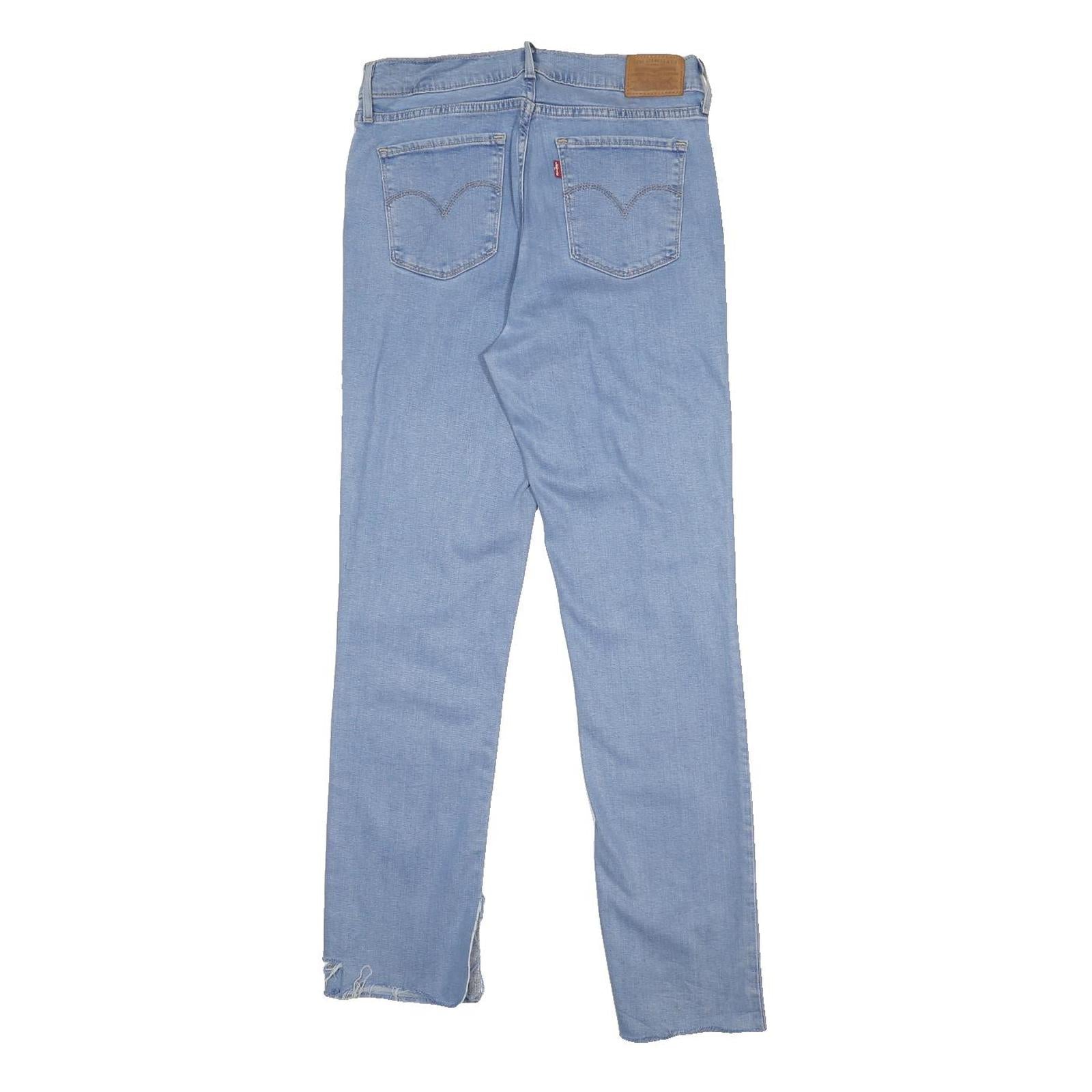 LEVI'S 724 Big E Womens Blue Slim Skinny Denim Light Cotton Blend W30 L28 Zip