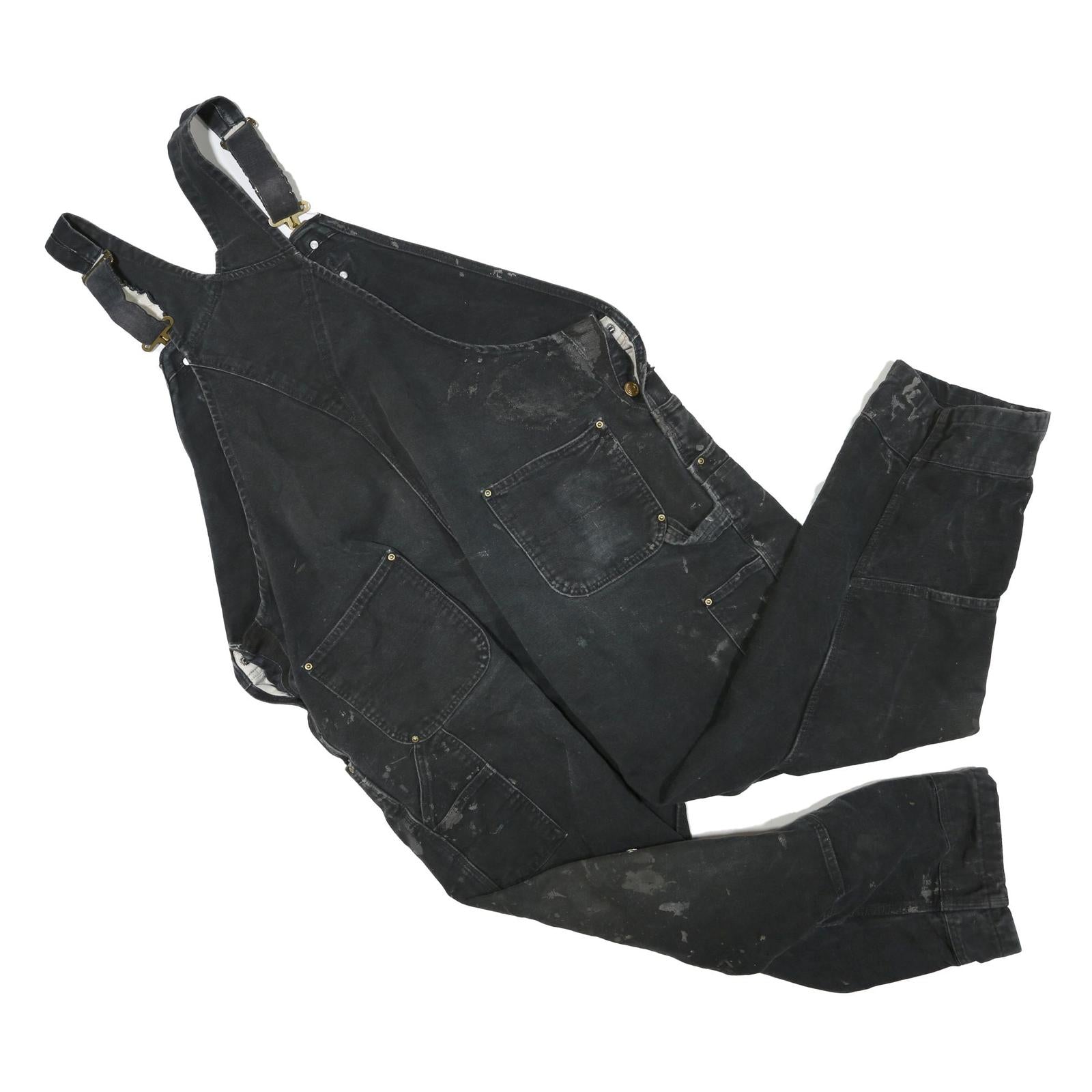 CARHARTT Mens Black Cotton Blend Dungarees Regular Fit Durable Workwear 2XL W50