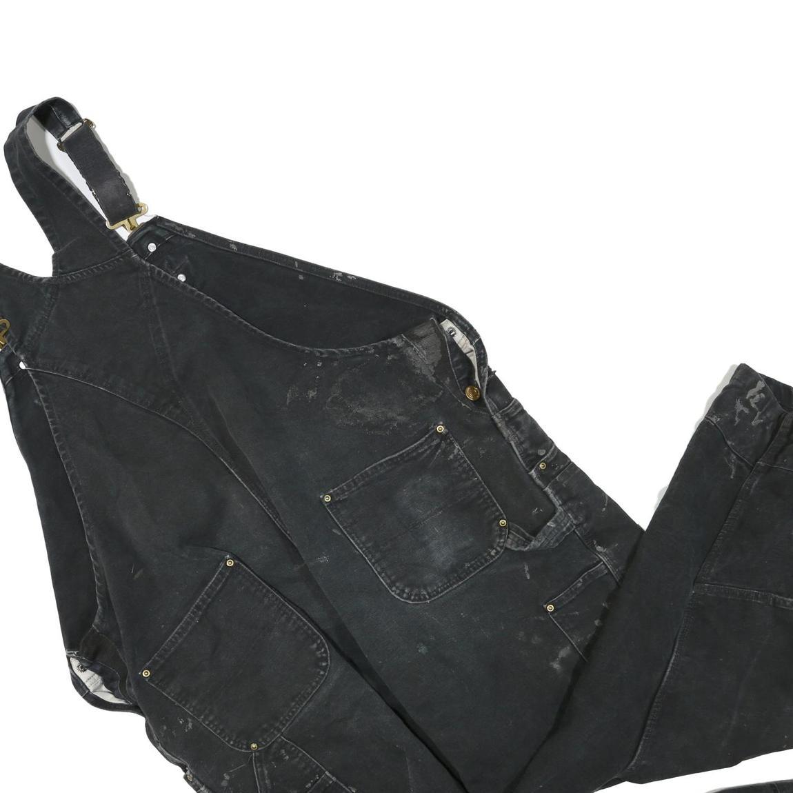 CARHARTT Mens Black Cotton Blend Dungarees Regular Fit Durable Workwear 2XL W50