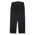 Mens Black Cotton Blend Regular Fit Straight Leg Trousers W32 L30 Classic Zip