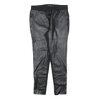 LAUREN RALPH LAUREN Womens Black Slim Leg Trousers W30 L27 Faux Leather Paneled
