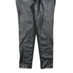 LAUREN RALPH LAUREN Womens Black Slim Leg Trousers W30 L27 Faux Leather Paneled