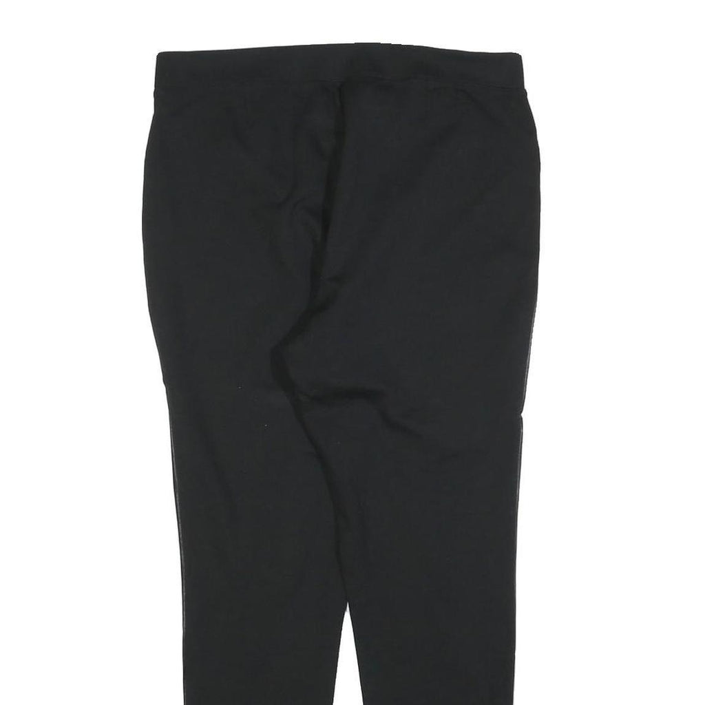 LAUREN RALPH LAUREN Womens Black Slim Leg Trousers W30 L27 Faux Leather Paneled