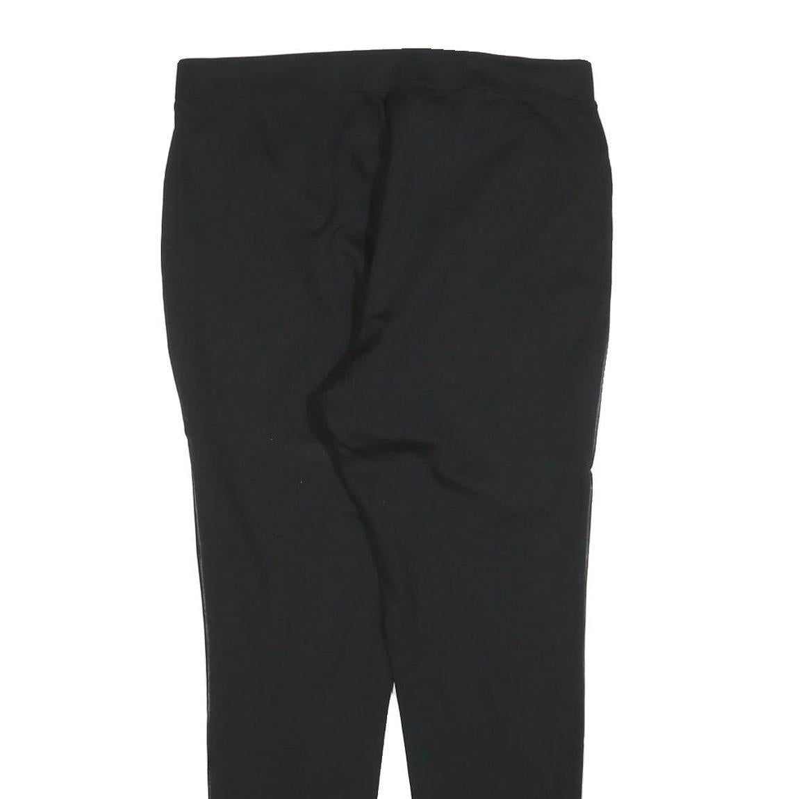 LAUREN RALPH LAUREN Womens Black Slim Leg Trousers W30 L27 Faux Leather Paneled
