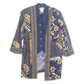 LADY CAROL NEW YORK Womens Printed Blouse Blue V-Neck Crazy Pattern L