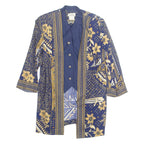 LADY CAROL NEW YORK Womens Printed Blouse Blue V-Neck Crazy Pattern L