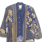 LADY CAROL NEW YORK Womens Printed Blouse Blue V-Neck Crazy Pattern L