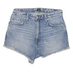 LEE Womens Denim Blue Casual Shorts M W30 Raw Hem Button Fly Classic Fit