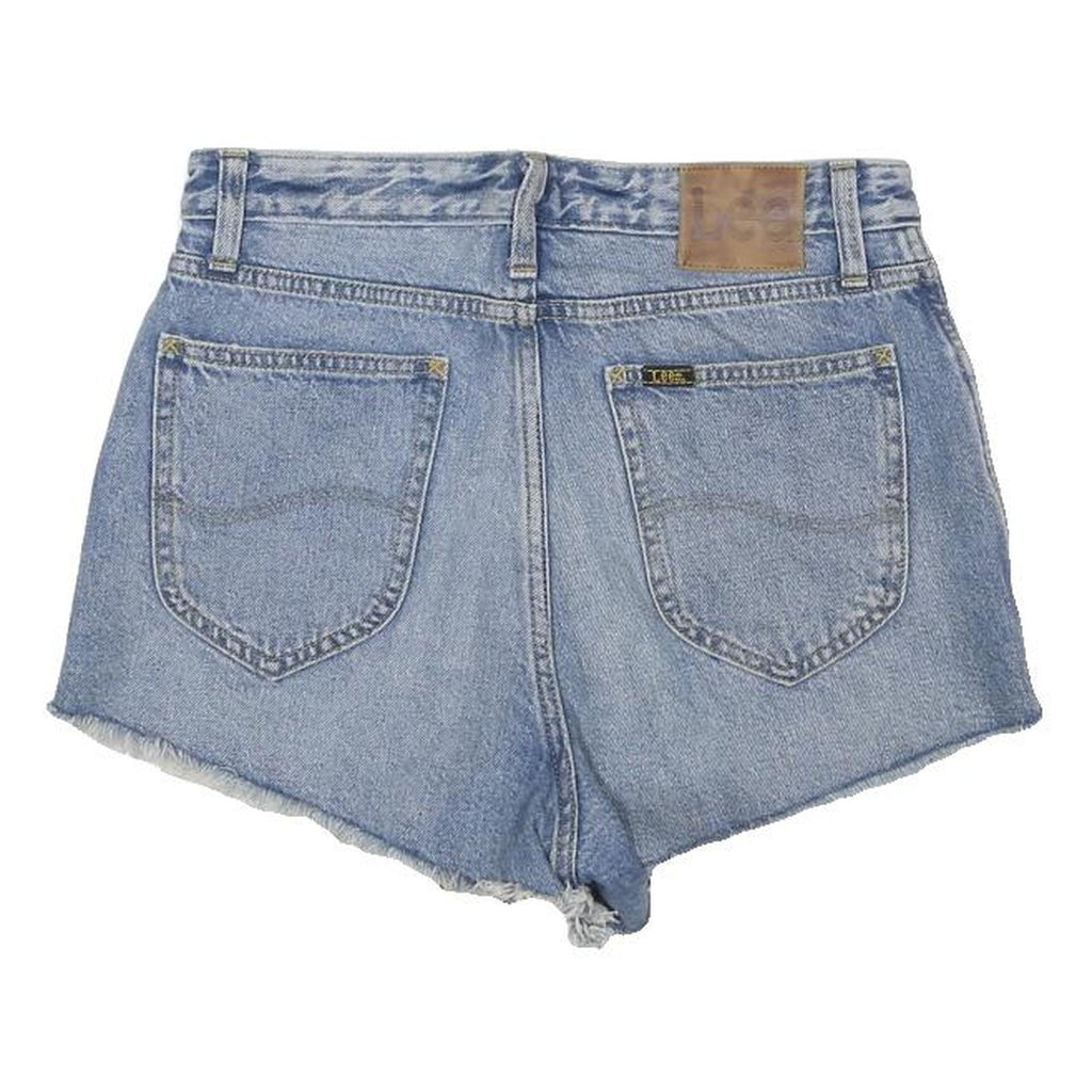 LEE Womens Denim Blue Casual Shorts M W30 Raw Hem Button Fly Classic Fit