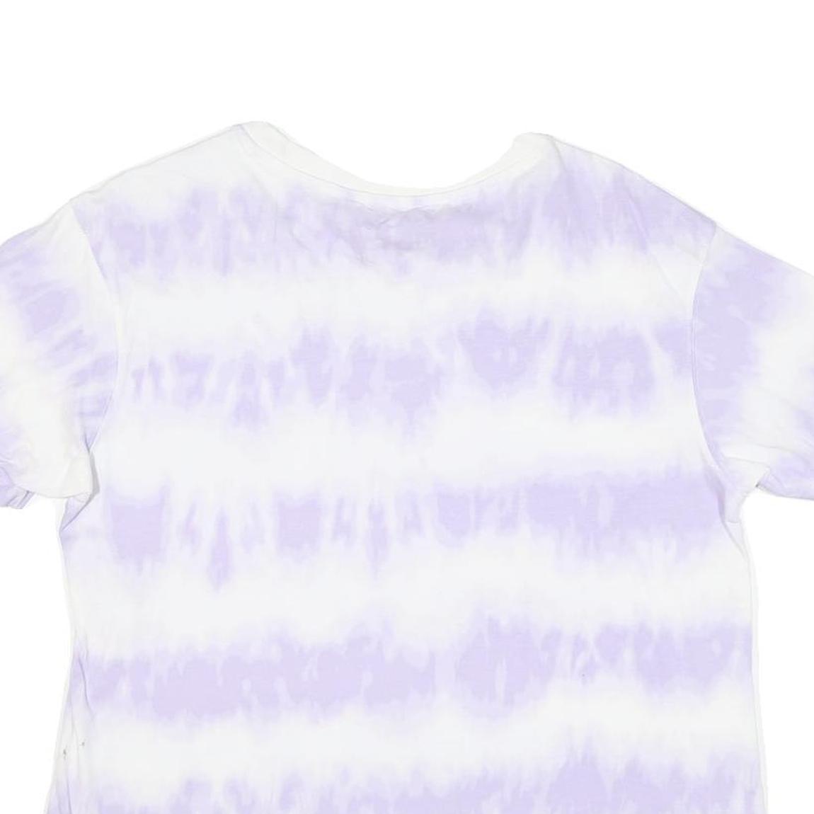 CHAMPION Mens White & Lilac Tie Dye T-Shirt M Short Sleeve Crew Neck Cotton