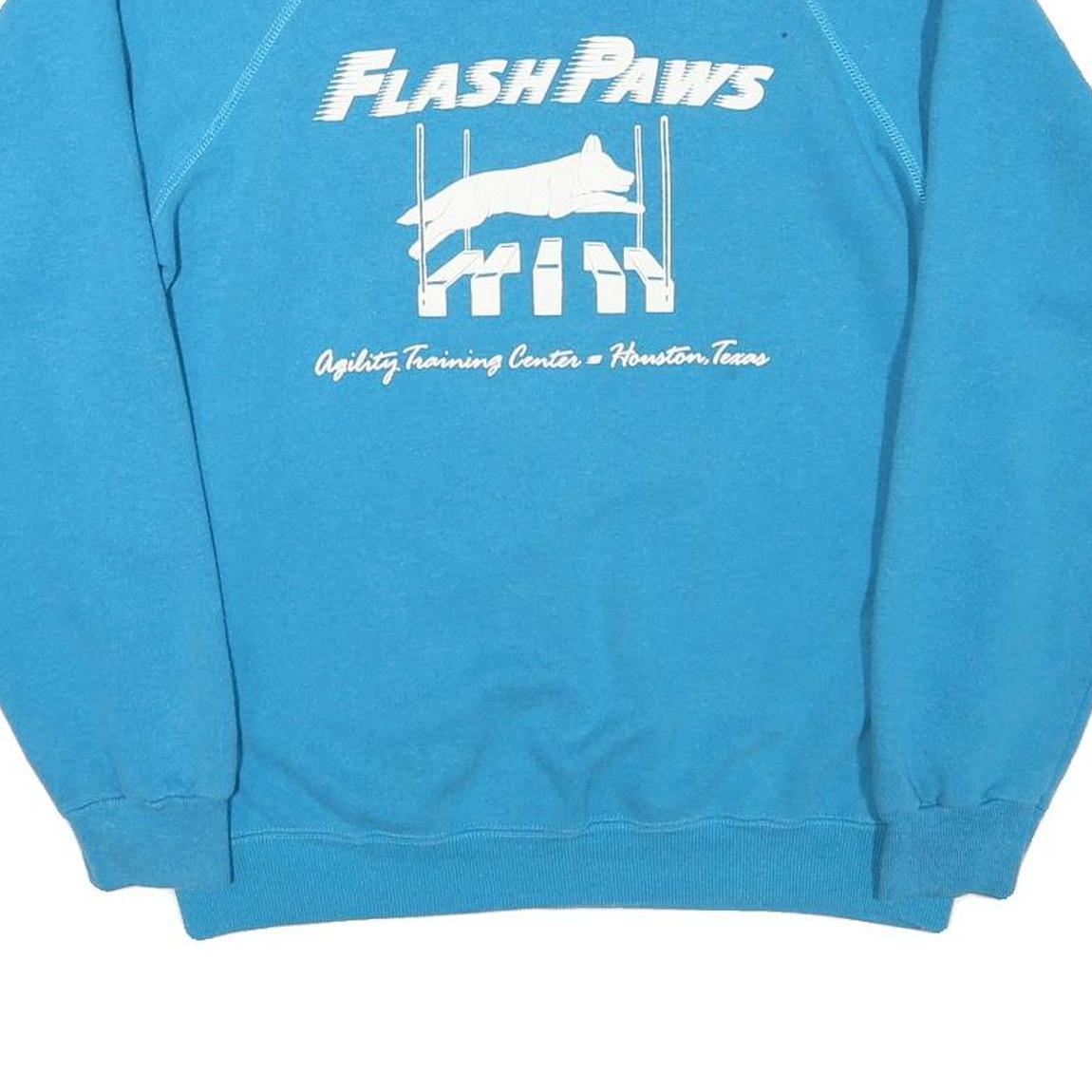 HANES Mens Blue Flash Paws Crew Neck L Dog Agility Training Sweatshirt