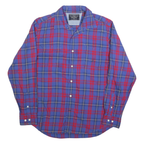 NAUTICA Mens Blue & Red Check Shirt L Long Sleeve Cotton Blend Button Closure