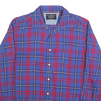 NAUTICA Mens Blue & Red Check Shirt L Long Sleeve Cotton Blend Button Closure