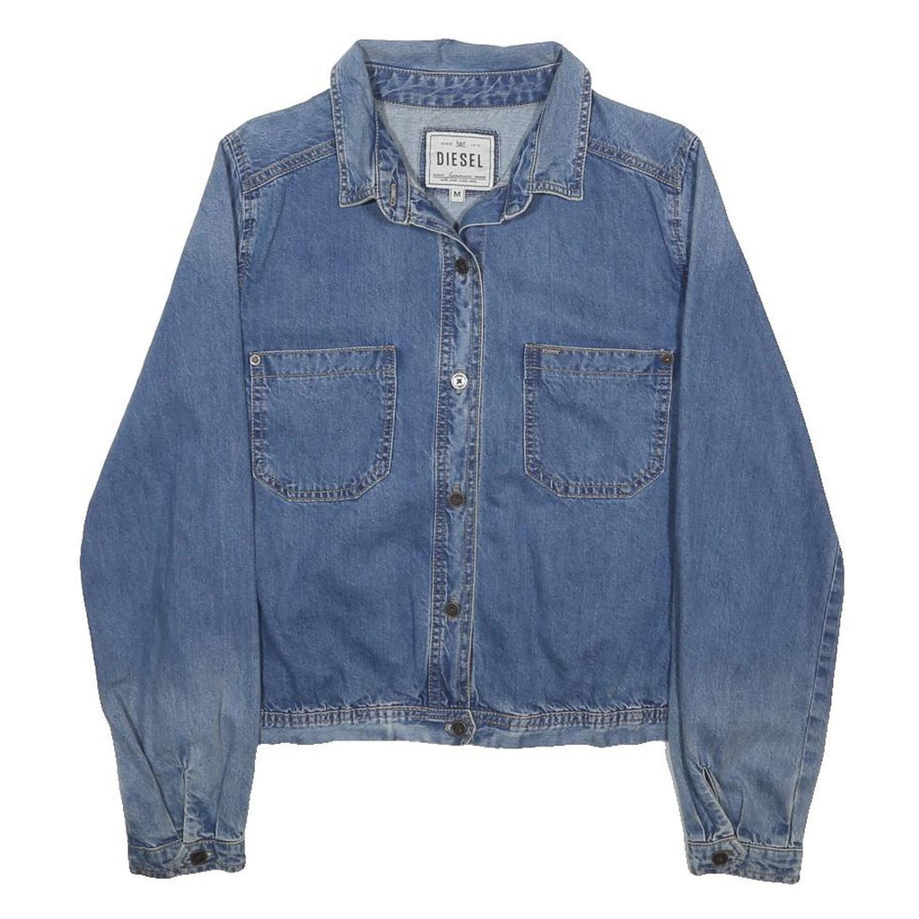 DIESEL Womens Blue Denim Shirt M Cotton Casual Button Front Pockets