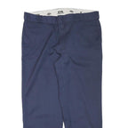 DICKIES Mens Navy Regular Fit Straight Leg Trousers W38 L28 Cotton Blend Zip