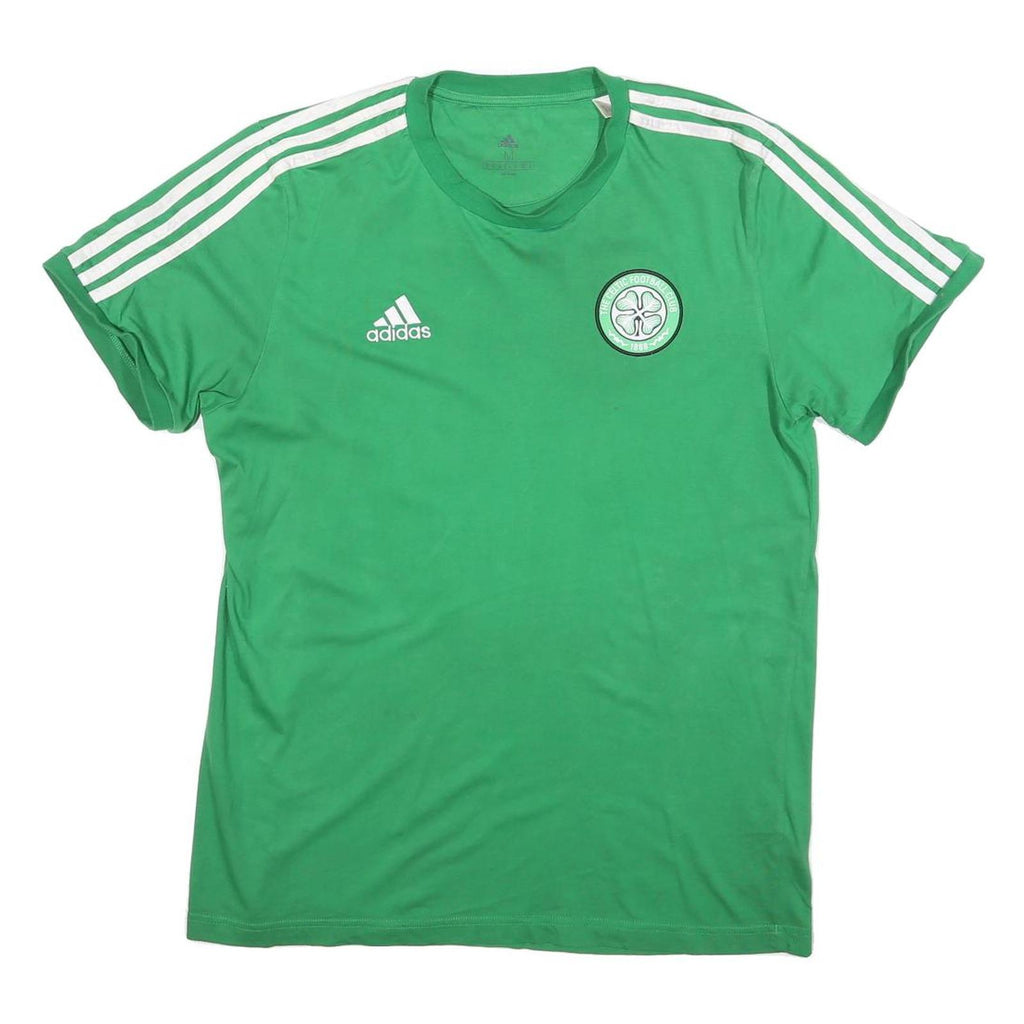 ADIDAS Mens Green White Football T-Shirt M Short Sleeve Crew Neck Celtic