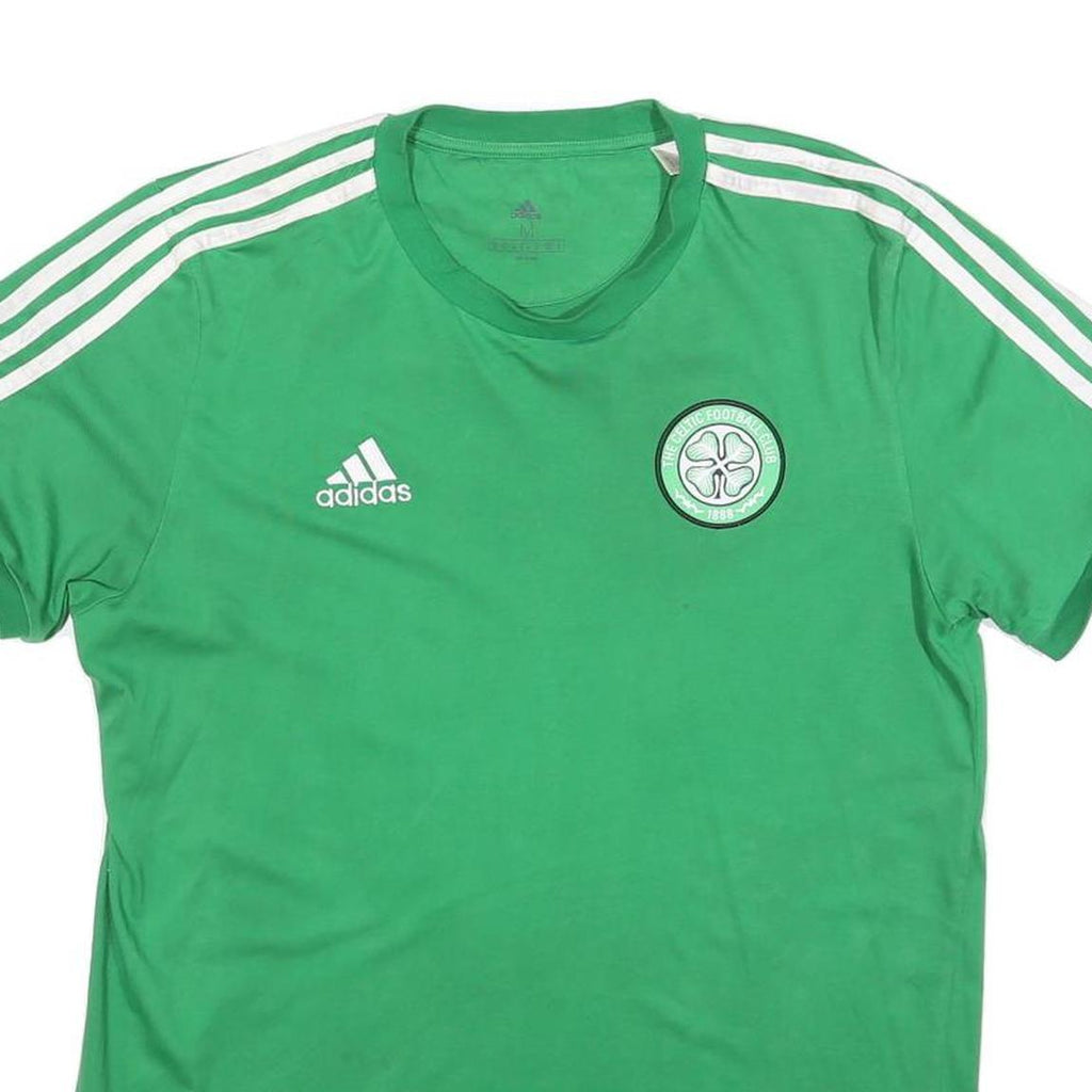 ADIDAS Mens Green White Football T-Shirt M Short Sleeve Crew Neck Celtic