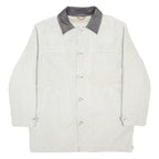 TIMBERLAND Mens White & Brown Casual Cotton Jacket M Corduroy Button Closure