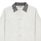 TIMBERLAND Mens White & Brown Casual Cotton Jacket M Corduroy Button Closure